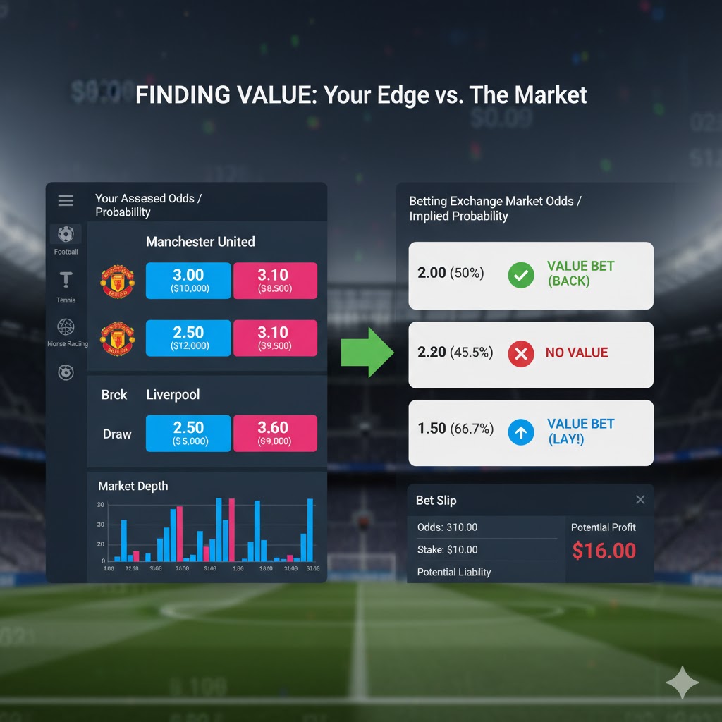Screenshot of a betting exchange interface showing the 'Back' (blue) and 'Lay' (pink) columns for a live match